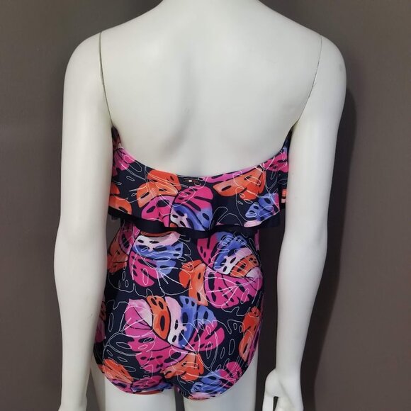Tommy Hilfiger Ruffle Bandeau One Piece Swimsuit Size 6 - Picture 4 of 12